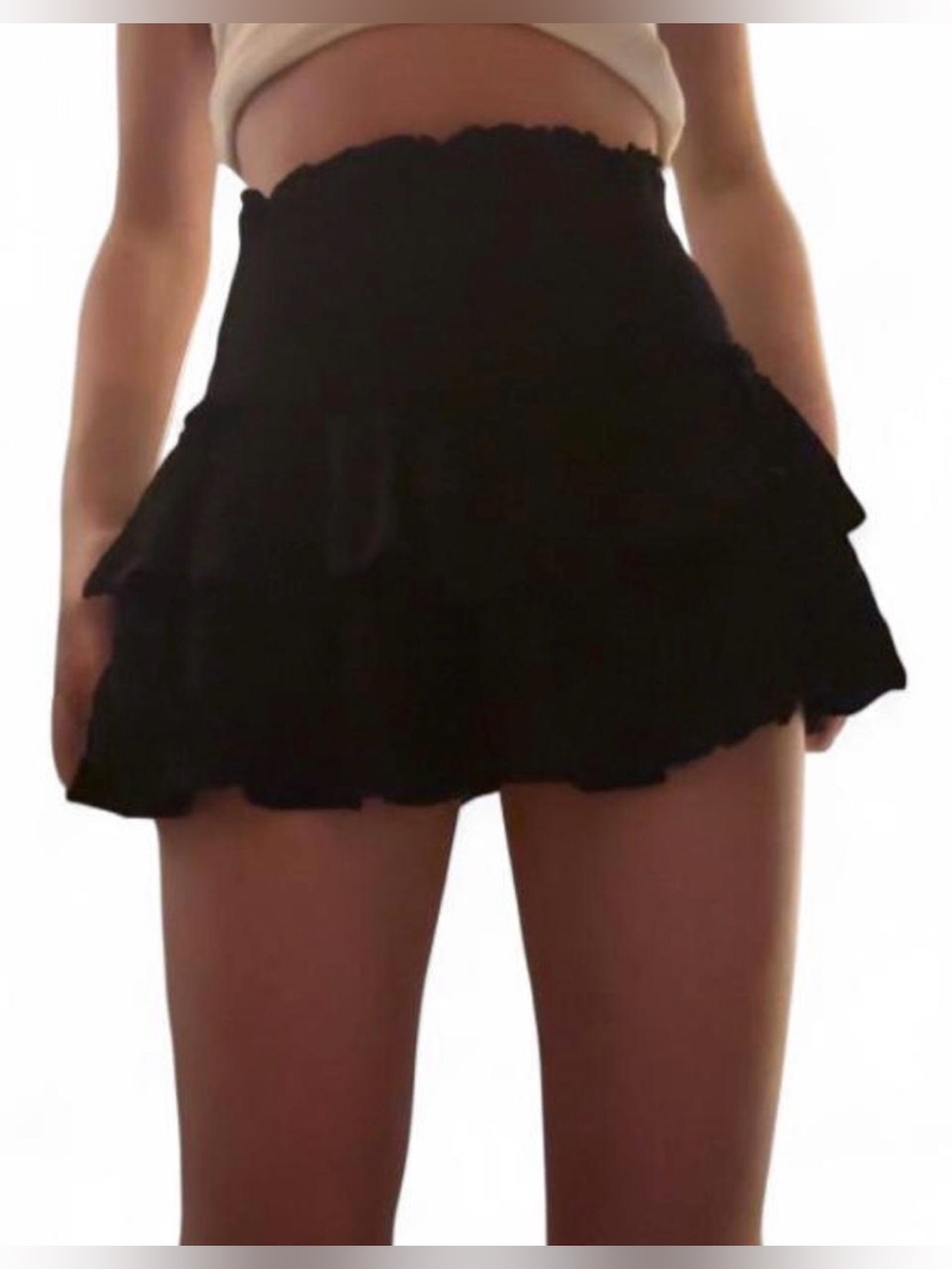 Aeropostale Black Tiered Ruffle Mini Skirt